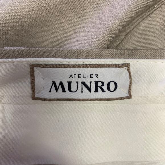 ATELIER MUNRO Size 32 Khaki Wool Slim Fit Dress Pants - Picture 4 of 4
